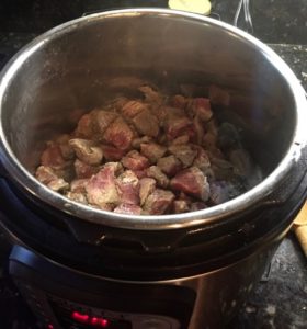 Beef Stew Meat in Instant-Pot Pressure Cooker