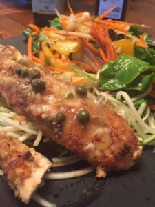 Paleo Chicken Piccata on Zoodles